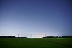 田園地帯の星空