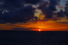 船上からの夕日