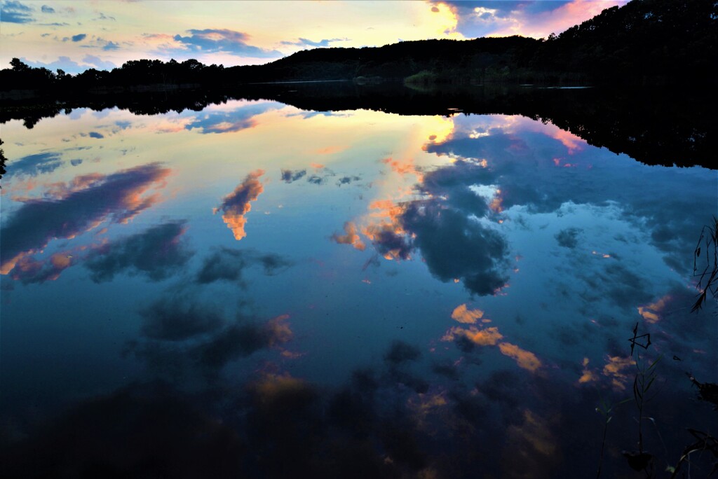 落日の湖