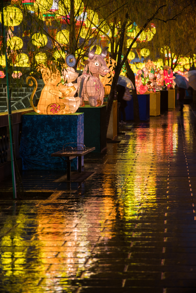 雨の街並み