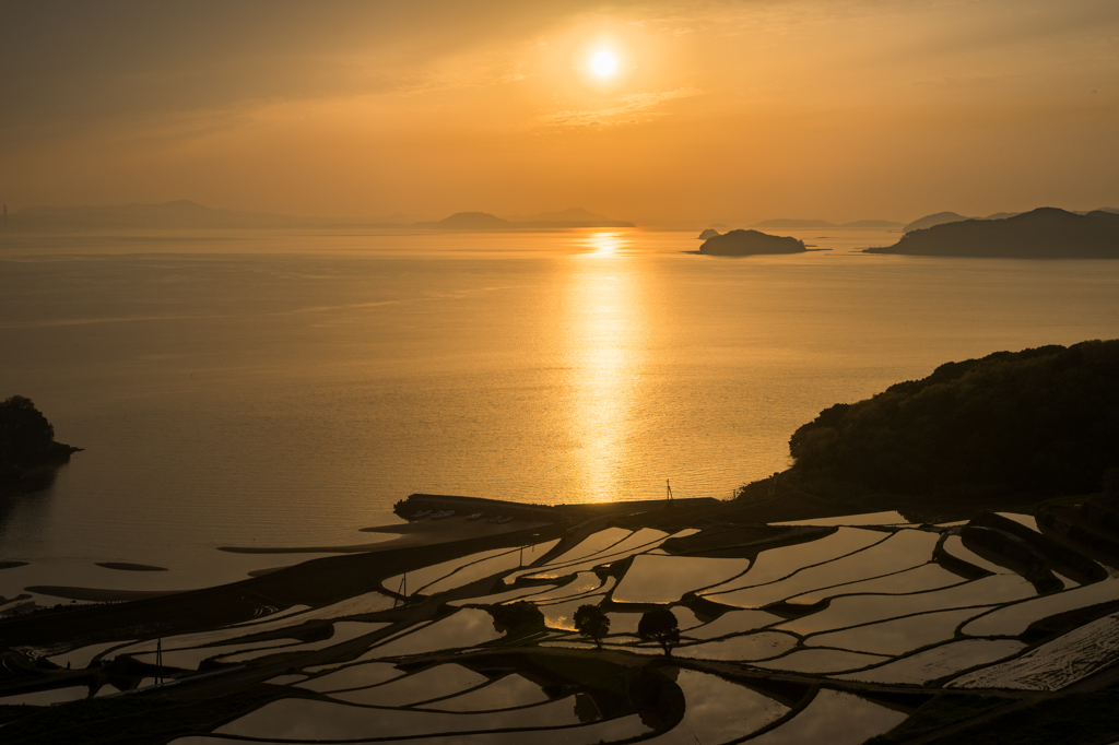 土谷棚田の夕景
