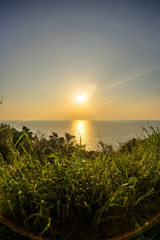 離島の夕陽