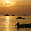 小舟と夕陽