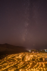 大中尾棚田 火祭りの星空