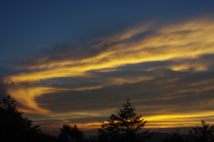 八島湿原の夕暮れ