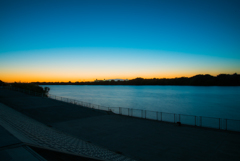 河川敷の夕暮れ