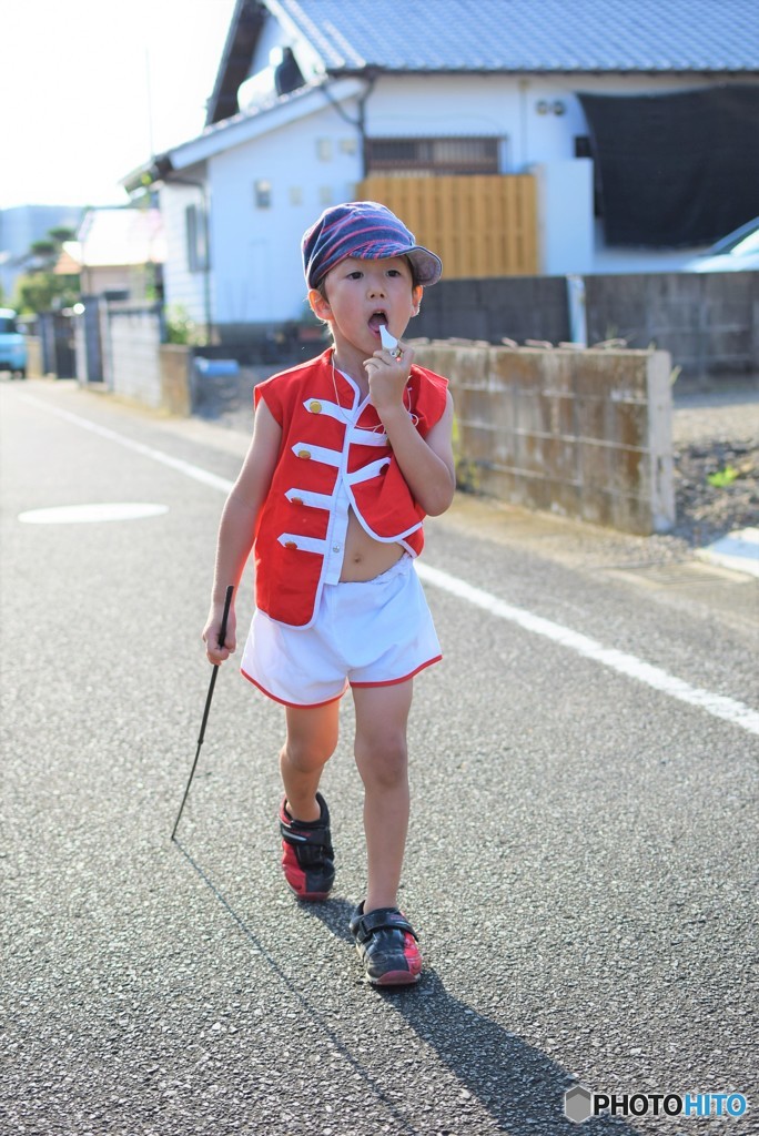 へそ出し隊長♪