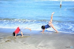 Yoga in the sea♪