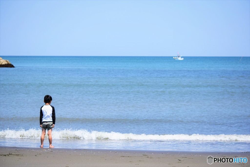 少年と海 By むくパパ Id 写真共有サイト Photohito