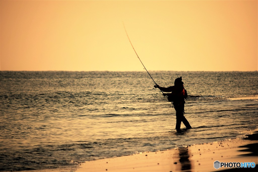 夕焼けの海で♪