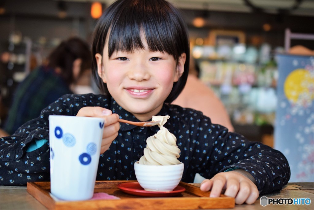 ほうじ茶ソフトとわたし♪