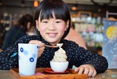 ほうじ茶ソフトとわたし♪