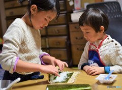 かっぱ巻きに挑戦♪