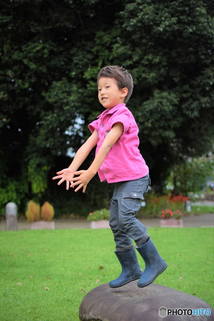 長靴を履いたおとうとくん♪