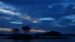 桧原湖の夜明ー1