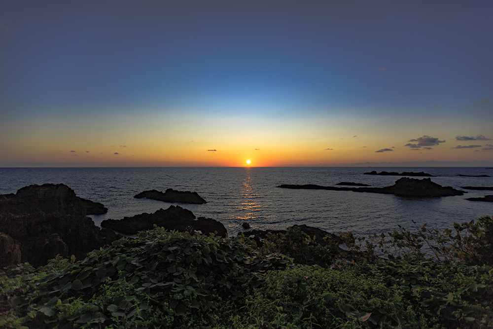 西海岸の夕暮れ
