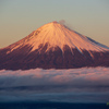 夕日に染まる富士山（浜石岳より）