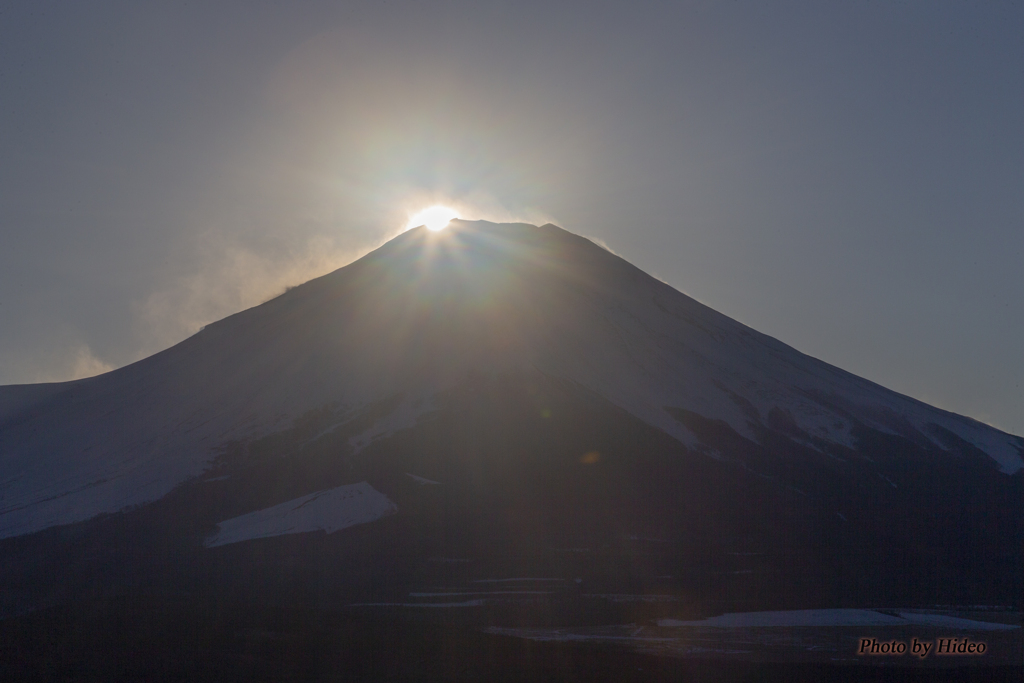 山中湖パノラマのダイヤモンド富士