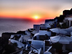 サントリーニ島の夕日２