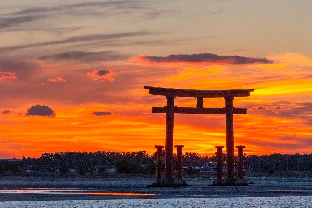 新春、弁天島の夕焼け（３）