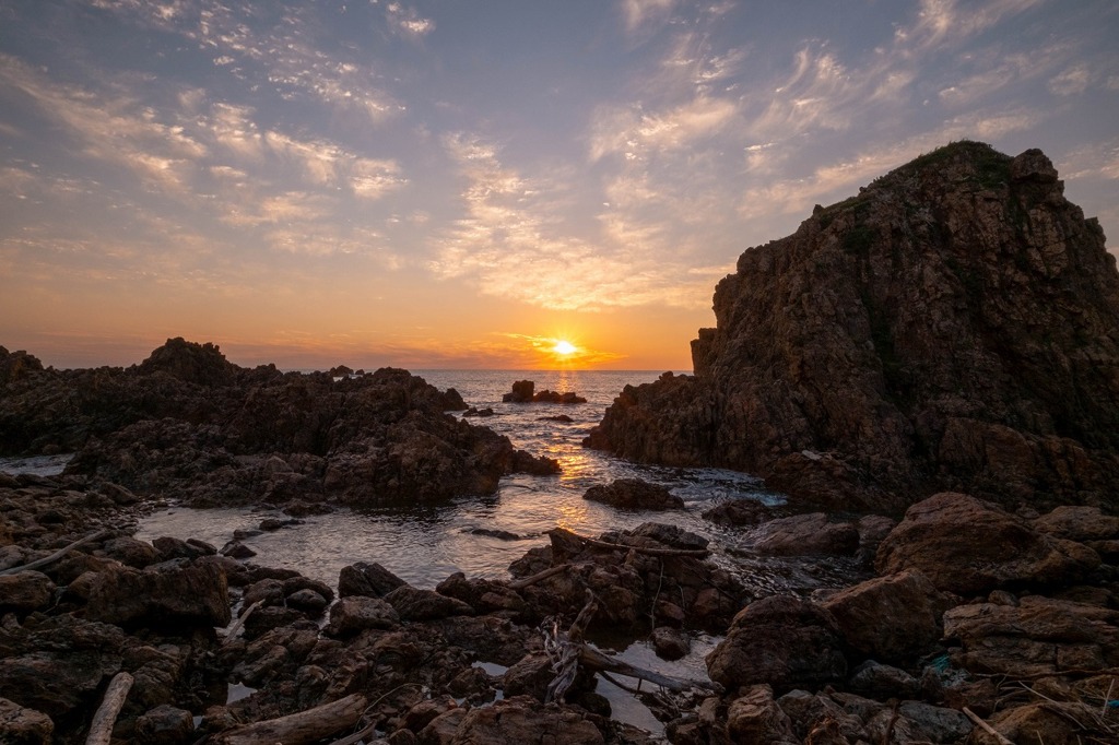 行合先海岸の夕日（２）