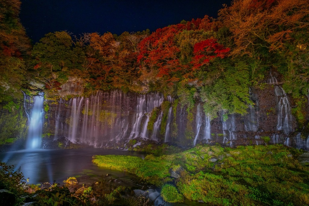 紅葉の白糸の滝（２）