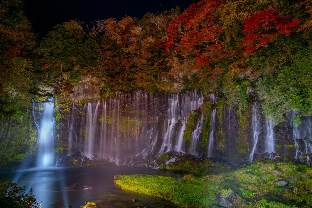 紅葉の白糸の滝（４）