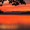 夕陽の山中湖（３）