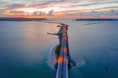 海中道路の夜明け（１）