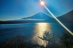 富士山とレーザービーム