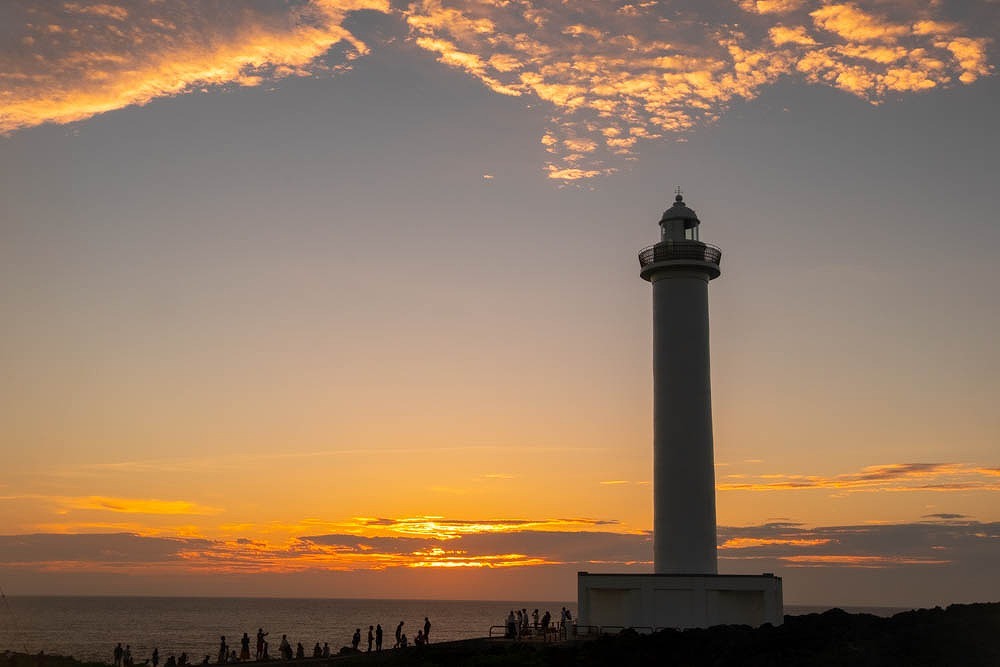 残波岬の夕暮れ