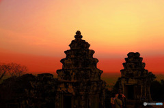 カンボジアの夕日