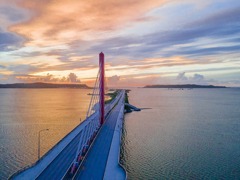 海中道路の夜明け（３）