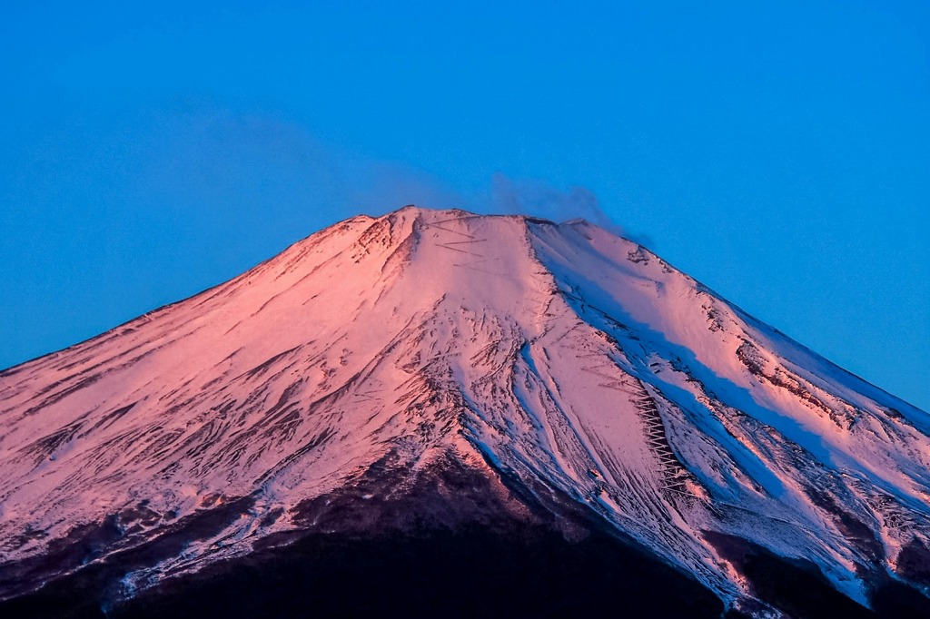 朝焼けの富士山