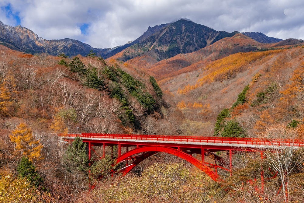 秋の東沢大橋