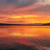 夕陽の山中湖（２）