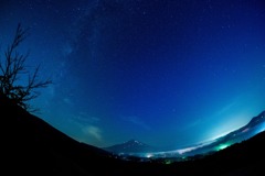 富士山と天の川