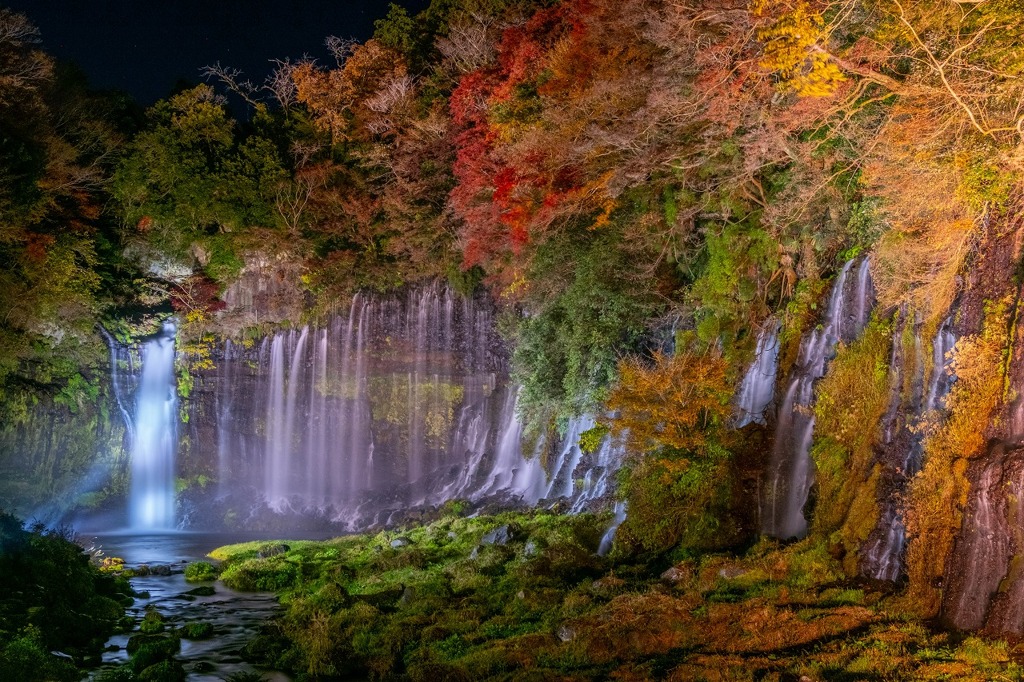 紅葉の白糸の滝（３）