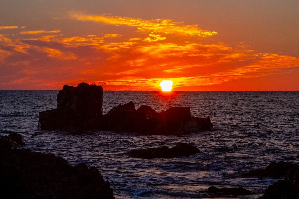 行合先海岸の夕日（１）