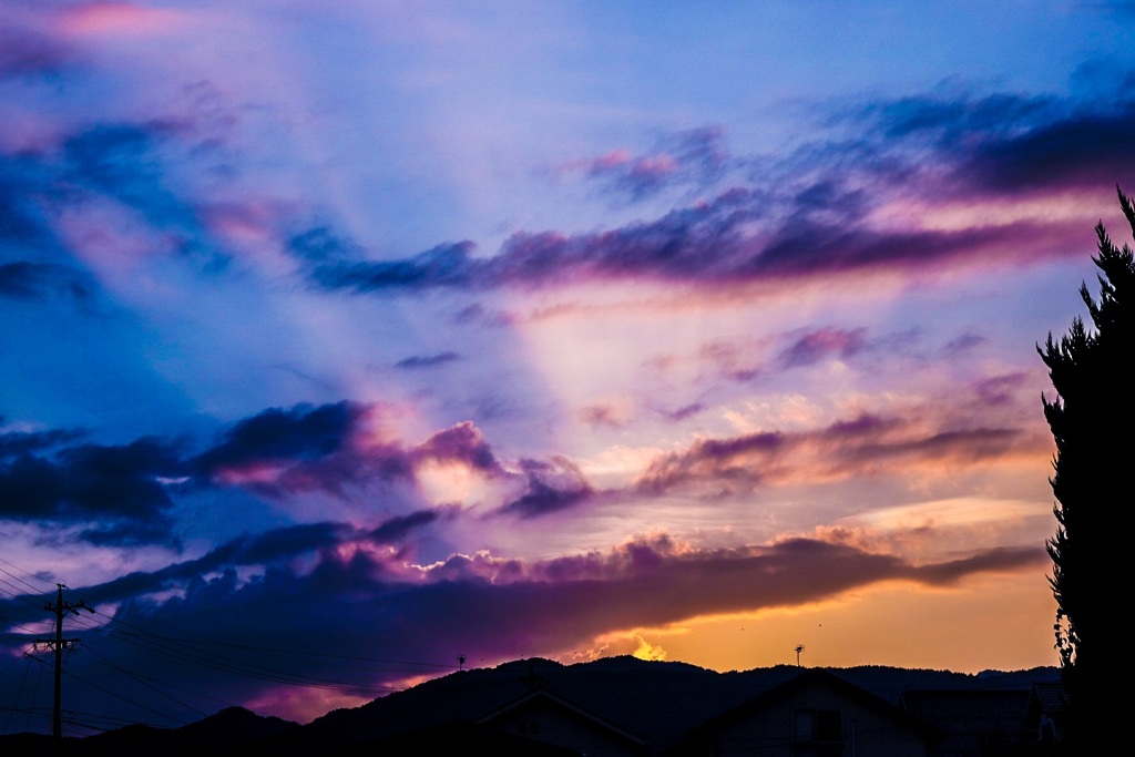 山の夕焼け