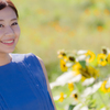 夏の終わりに　ポートレート　ひまわりを従えて・・・