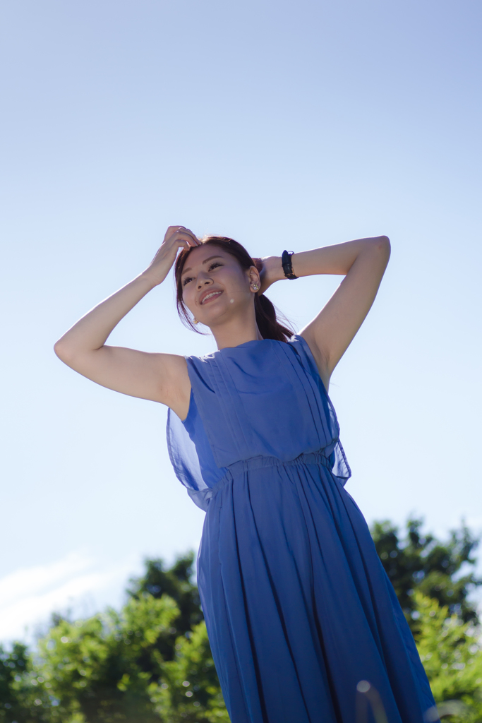 夏の終わりに　ポートレート　いい風～！