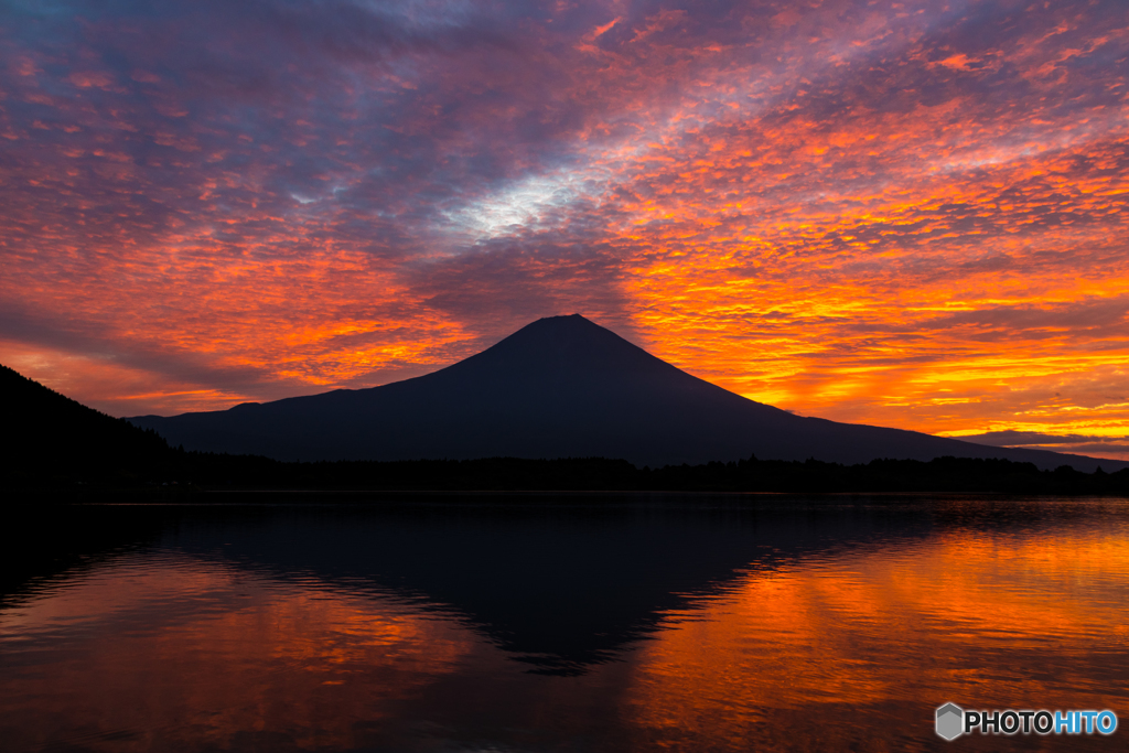 燃える田貫湖