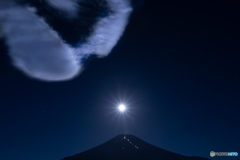 月に照らされる吊るし雲