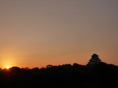 大阪城の朝