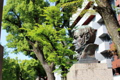 新緑の中のイケメン