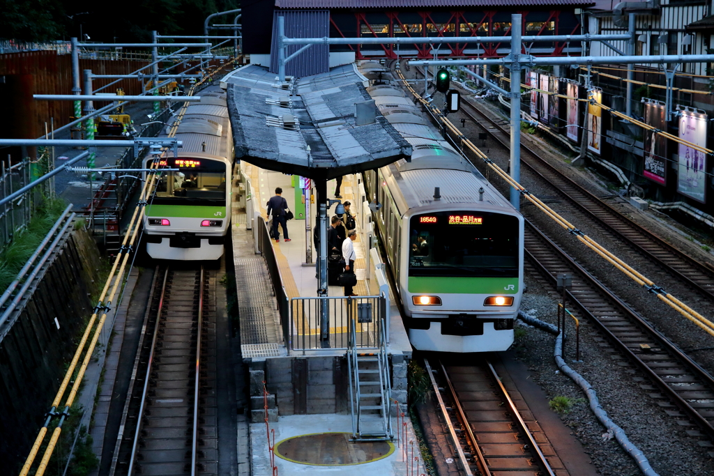 夕暮れの原宿駅