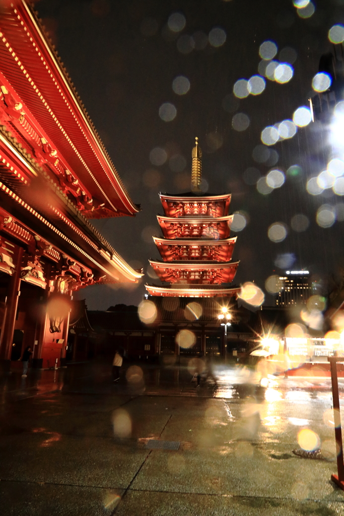 雨の浅草
