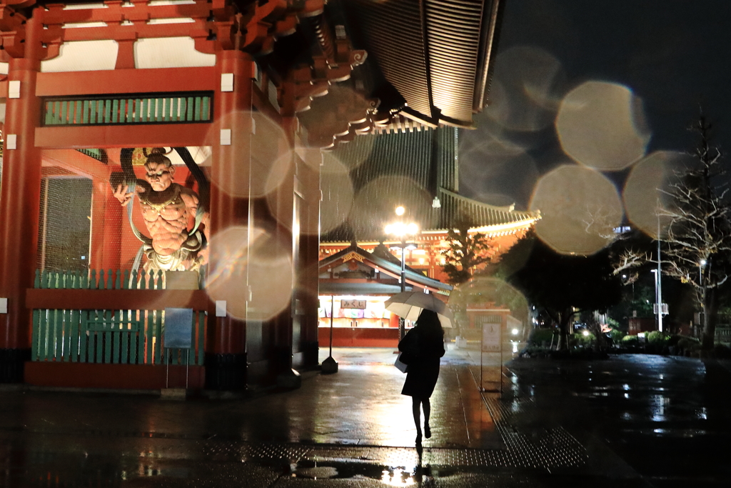 雨の仁王門