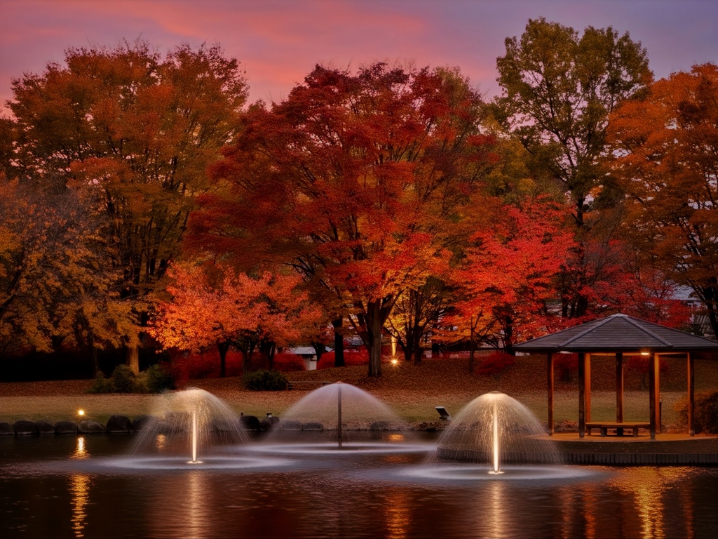 落葉始まる公園